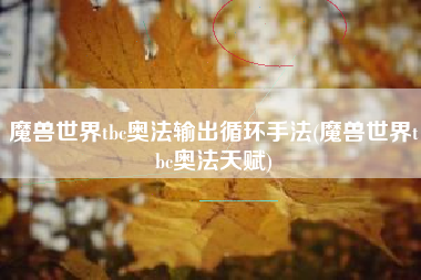 魔兽世界tbc奥法输出循环手法(魔兽世界tbc奥法天赋)