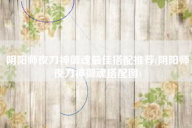 阴阳师夜刀神御魂最佳搭配推荐(阴阳师夜刀神御魂搭配图)