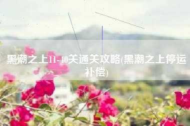 黑潮之上11-40关通关攻略(黑潮之上停运补偿)