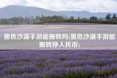 黑色沙漠手游能搬砖吗(黑色沙漠手游能搬砖挣人民币)