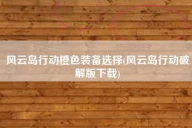 风云岛行动橙色装备选择(风云岛行动破解版下载)
