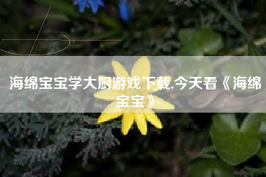 海绵宝宝学大厨游戏下载,今天看《海绵宝宝》