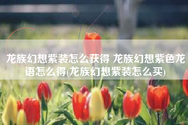 龙族幻想紫装怎么获得 龙族幻想紫色龙语怎么得(龙族幻想紫装怎么买)