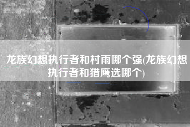 龙族幻想执行者和村雨哪个强(龙族幻想执行者和猎鹰选哪个)