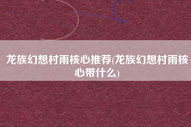 龙族幻想村雨核心推荐(龙族幻想村雨核心带什么)