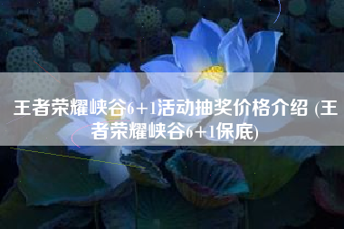 王者荣耀峡谷6+1活动抽奖价格介绍 (王者荣耀峡谷6+1保底)