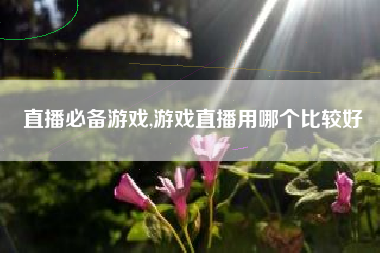 直播必备游戏,游戏直播用哪个比较好
