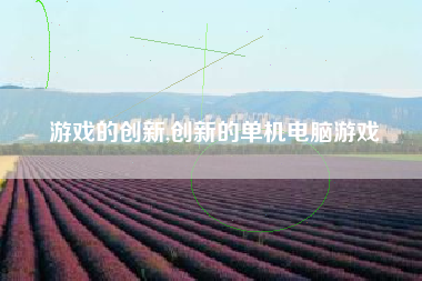 游戏的创新,创新的单机电脑游戏