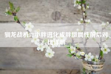 驯龙战机3D小胖进化成胖墩属性前后对比详解