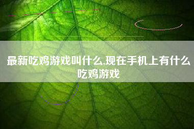 最新吃鸡游戏叫什么,现在手机上有什么吃鸡游戏