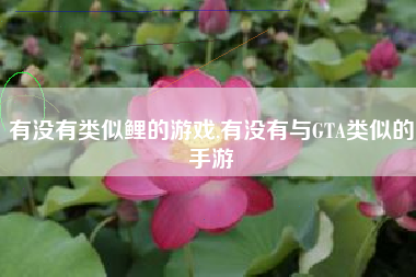 有没有类似鲤的游戏,有没有与GTA类似的手游
