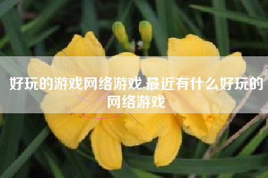 好玩的游戏网络游戏,最近有什么好玩的网络游戏