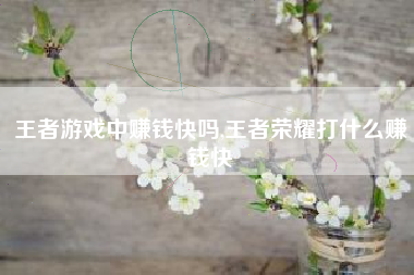 王者游戏中赚钱快吗,王者荣耀打什么赚钱快