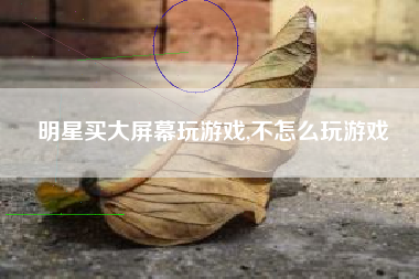 明星买大屏幕玩游戏,不怎么玩游戏