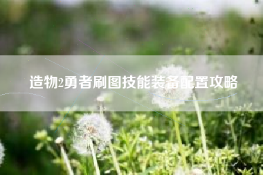 造物2勇者刷图技能装备配置攻略