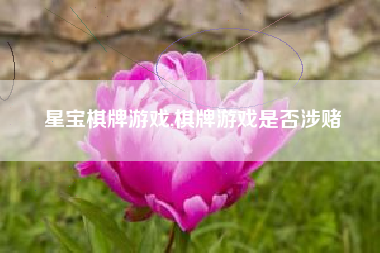 星宝棋牌游戏,棋牌游戏是否涉赌