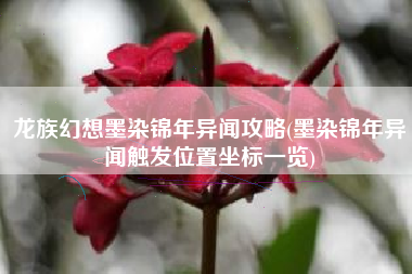 龙族幻想墨染锦年异闻攻略(墨染锦年异闻触发位置坐标一览)