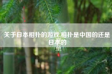 关于日本相扑的游戏,相扑是中国的还是日本的