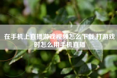 在手机上直播游戏视频怎么下载,打游戏时怎么用手机直播