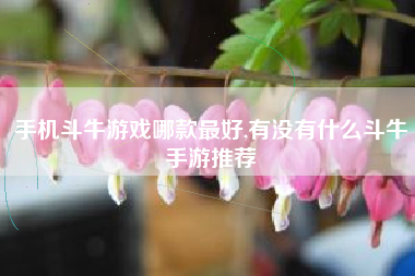 手机斗牛游戏哪款最好,有没有什么斗牛手游推荐
