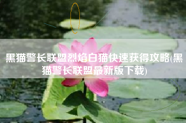 黑猫警长联盟烈焰白猫快速获得攻略(黑猫警长联盟最新版下载)