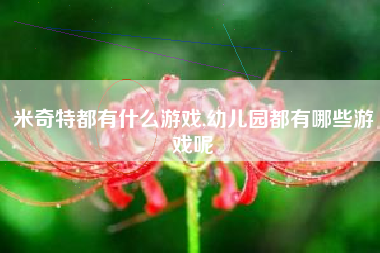 米奇特都有什么游戏,幼儿园都有哪些游戏呢