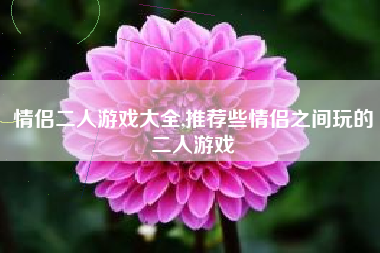情侣二人游戏大全,推荐些情侣之间玩的二人游戏