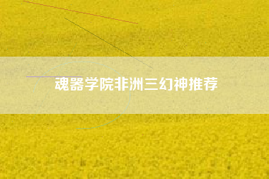 魂器学院非洲三幻神推荐