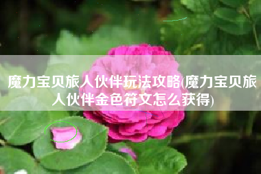 魔力宝贝旅人伙伴玩法攻略(魔力宝贝旅人伙伴金色符文怎么获得)