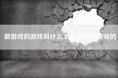 做游戏的游戏叫什么,我是做游戏视频的