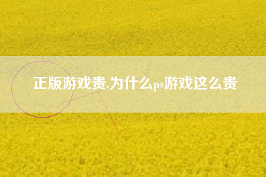 正版游戏贵,为什么ps游戏这么贵