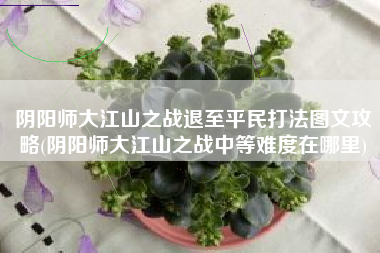 阴阳师大江山之战退至平民打法图文攻略(阴阳师大江山之战中等难度在哪里)