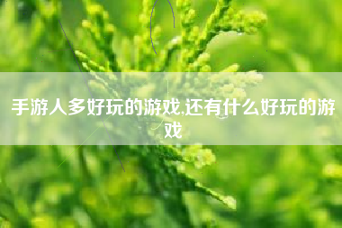 手游人多好玩的游戏,还有什么好玩的游戏