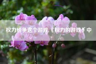 权力纷争这个游戏,《权力的游戏》中