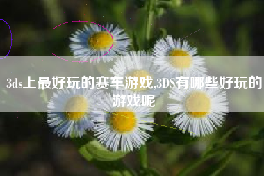 3ds上最好玩的赛车游戏,3DS有哪些好玩的游戏呢