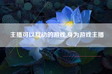 主播可以互动的游戏,身为游戏主播