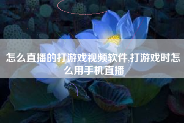 怎么直播的打游戏视频软件,打游戏时怎么用手机直播