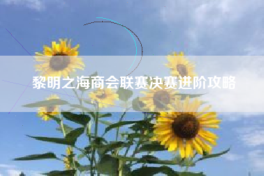 黎明之海商会联赛决赛进阶攻略