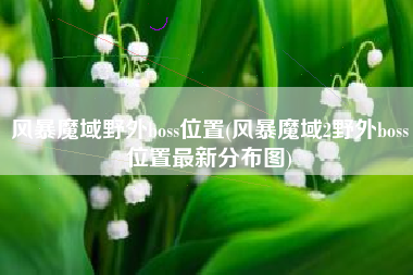 风暴魔域野外boss位置(风暴魔域2野外boss位置最新分布图)