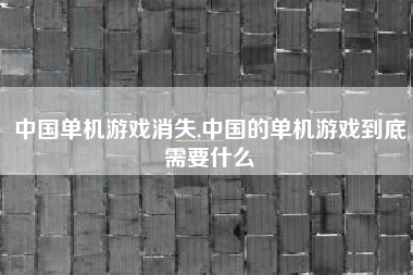 中国单机游戏消失,中国的单机游戏到底需要什么
