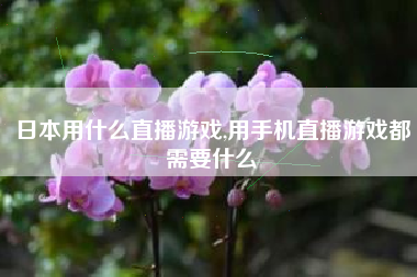 日本用什么直播游戏,用手机直播游戏都需要什么