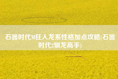 石器时代M狂人龙系性格加点攻略(石器时代2驯龙高手)