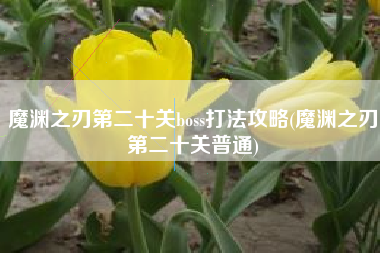 魔渊之刃第二十关boss打法攻略(魔渊之刃第二十关普通)