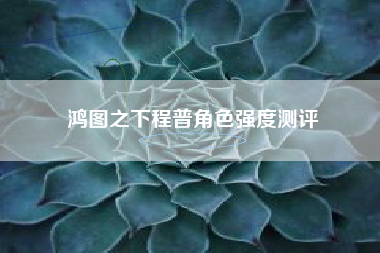 鸿图之下程普角色强度测评