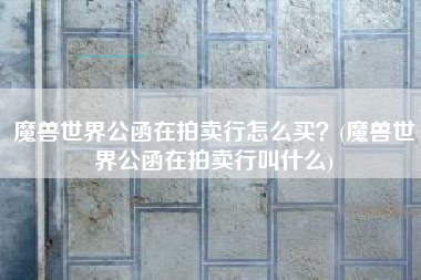 魔兽世界公函在拍卖行怎么买？(魔兽世界公函在拍卖行叫什么)