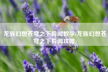 龙族幻想苍穹之下异闻教学(龙族幻想苍穹之下异闻攻略)