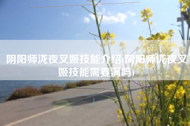 阴阳师泷夜叉姬技能介绍(阴阳师泷夜叉姬技能需要满吗)
