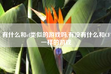 有什么和cf类似的游戏吗,有没有什么和CF一样的游戏