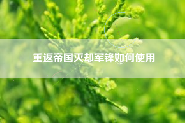 重返帝国灭却军锋如何使用