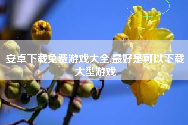 安卓下载免费游戏大全,最好是可以下载大型游戏